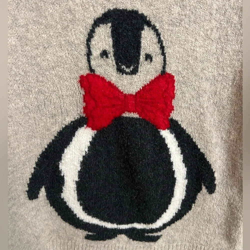 Abercrombie & Fitch Beige Penguin Crew Neck Ribbed Long Sleeves Sweater Medium - Picture 3 of 5